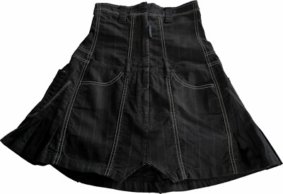 Jupe Noire à Rayures Fines Taille Haute - Marithé Et François Girbaud - Taille 40 - Trapèze