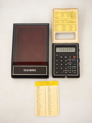 Sharp Elsi Mate CT-500 Mini Taschenrechner mit Uhr Vintage