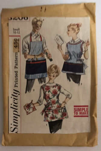 Simplicity 3206 Vintage 60s Sewing Pattern Men & Women's Apron Size: SMALL - Photo 1/11