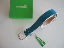 belt men women blue leather handmade Seminole hand sewn blue light