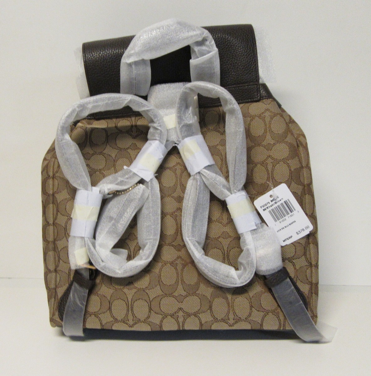 COACH F30275 LIGHT KHAKI CHALK OUTLINE SIGNATURE BILLIE BACKPACK‎ Coach Outline Signature Billie Backpack F30275 Khaki / Brown  main image 2