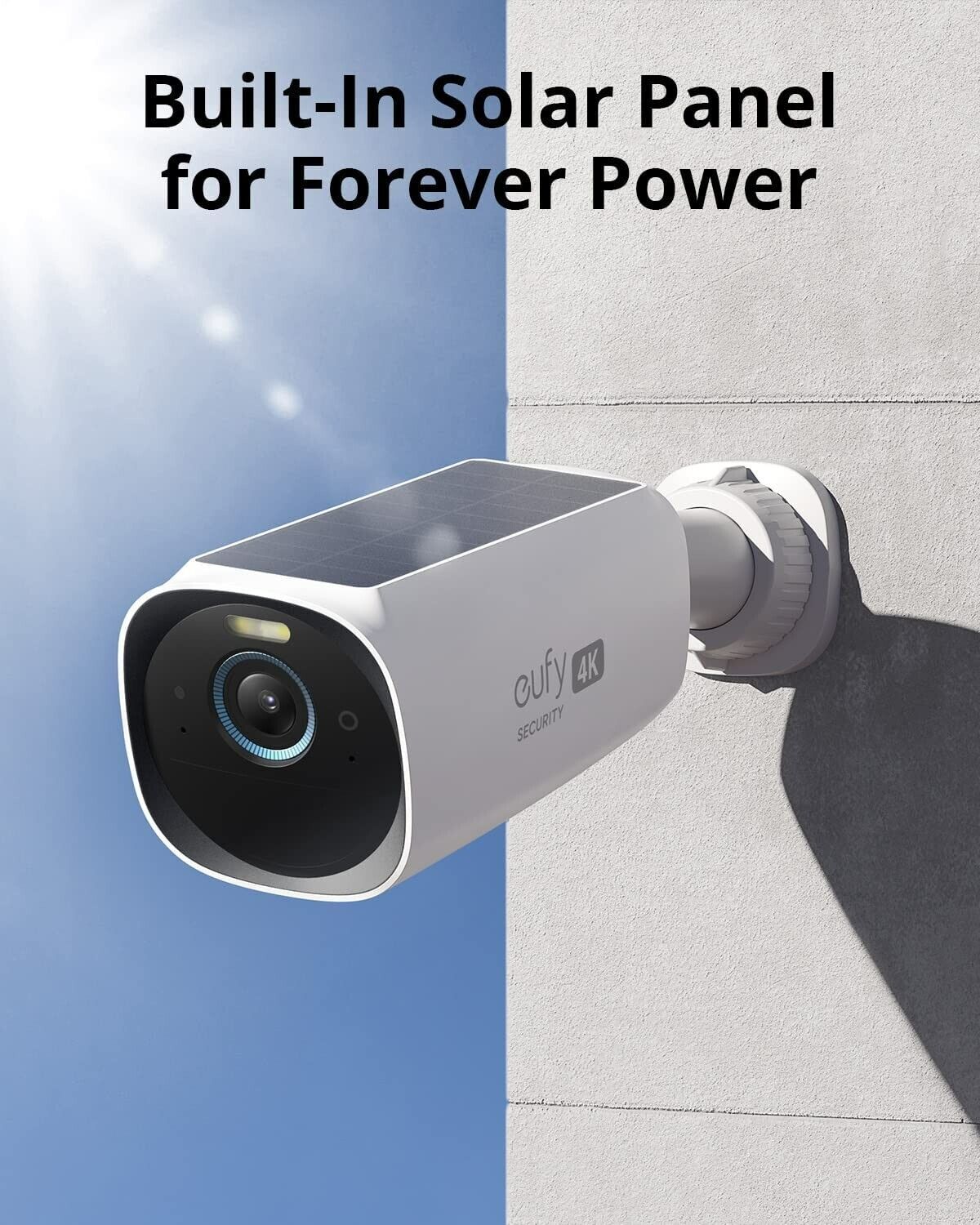 eufy S330 eufyCam 3 4K Outdoor Security Camera Wireless W/ Solar Panel Spotlight