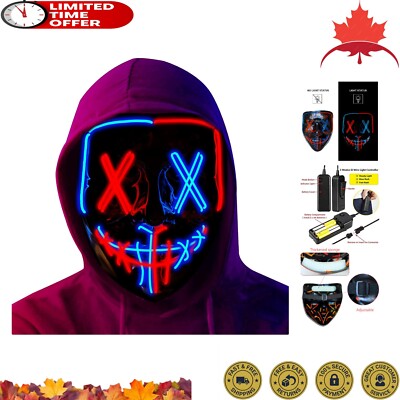 LED Halloween Mask - Fashionable, Multiple Modes - Soft - 21.26 x 17.25 cm