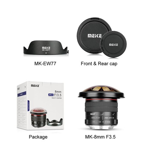 Lente manual ultra ancha ojo de pez ángel Meike 8 mm F3,5 para cámara Canon con montura EF - Imagen 2 de 8