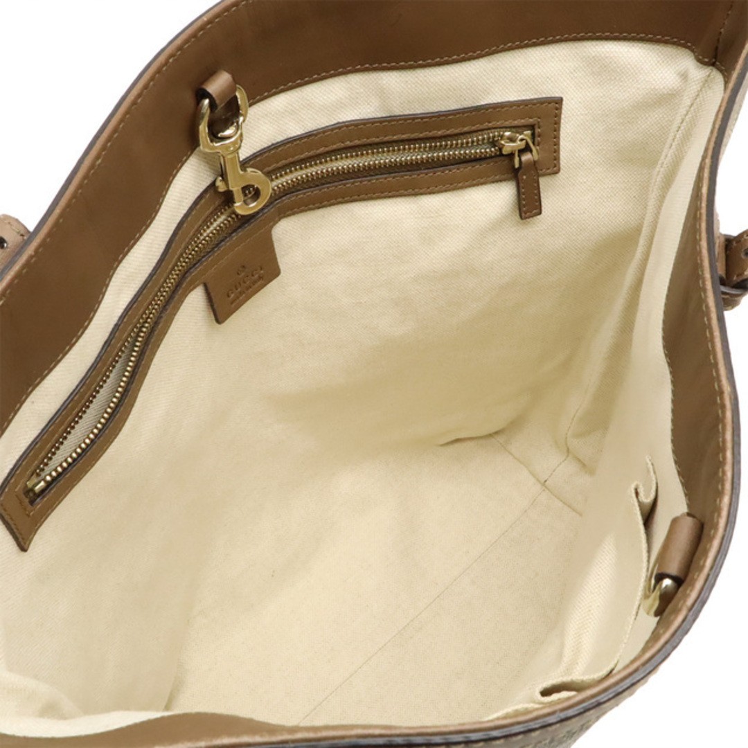 GUCCI GG Supreme Tote Bag Khaki Canvas Leather Used, 24-36.5cm thumbnail 7