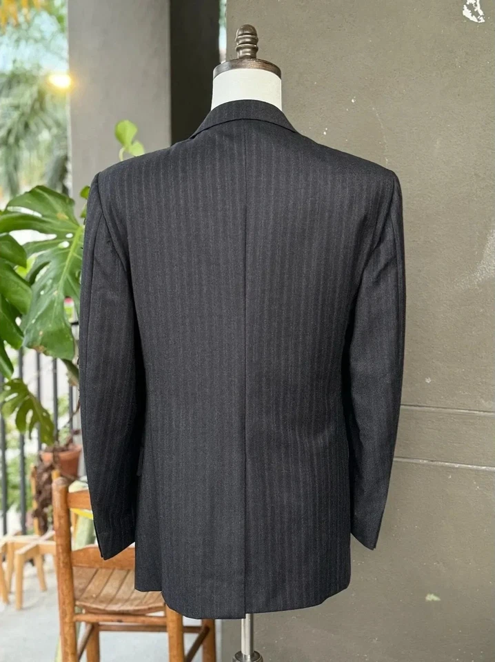Ermenegildo Zegna Su Misura Heritage Wool Gray Stripe Blazer Sportcoat Men’s 40R - Image 3 of 4