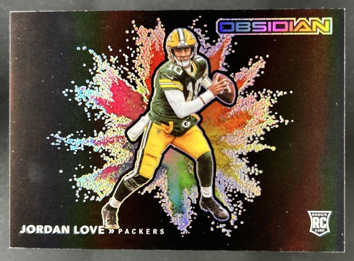 2020 Panini Obsidian Jordan Love Color Blast SP Black Rookie RC #CBB24 Packers