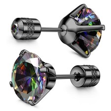 Hypoallergenic G23 Implant Titanium Screw Back Earrings 20G Pure Titanium Pos...