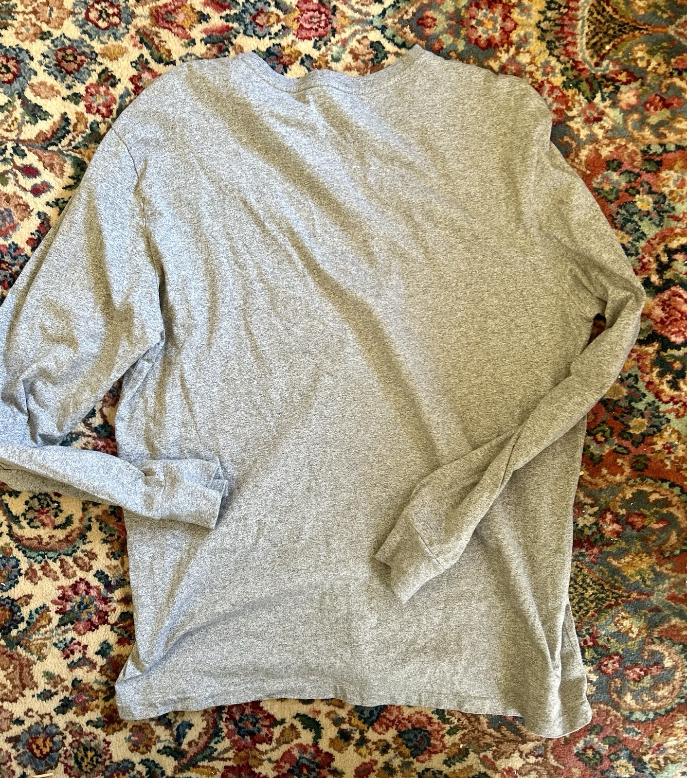 Polo Ralph Lauren camicia uomo XL grigia manica lunga cotone girocollo pony preppy