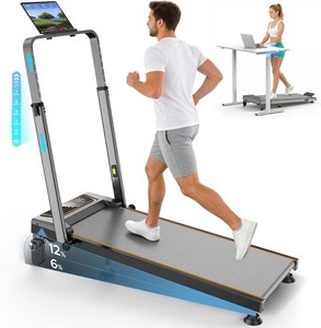Walking Pad Treadmill with 12% Incline & Handle Bar Height Adjustable for Home..
