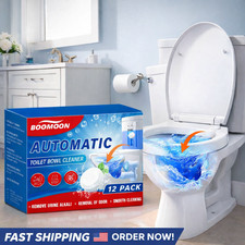 Automatic Toilet Bowl Cleaner Tablets 12 Pack Blue Flush Odor Remover USA