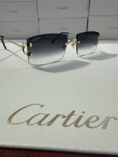 Cartier C Decor Sunglasses Big C Discontinued Model Gold Black Lenses
