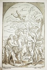 Paolo Farinato Raub der Europa Secuestro de Europa Claroscuro xilografía 17 192460