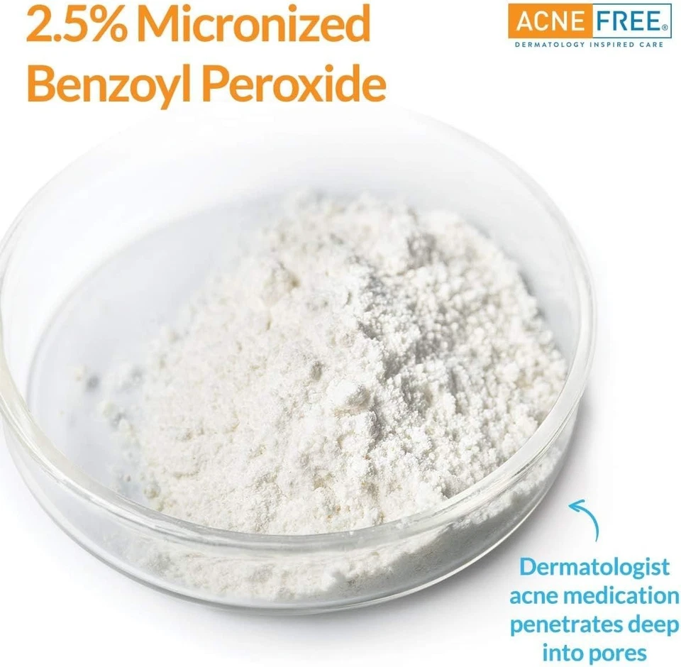 Limpiador para acné sin aceite sin acné, peróxido de benzoilo 2,5 % lavado facial para acné con Foto 4 de 4