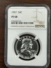 1957 Franklin Half Dollar Proof NGC PF 68 PR 68 Gem Silver Coin 50C