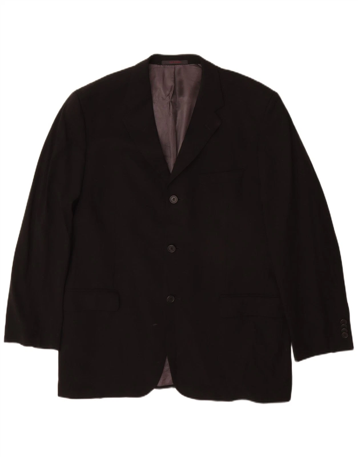 Ted Baker Mens 3 Button Blazer Jacket US 42 XL Black New Wool AS06