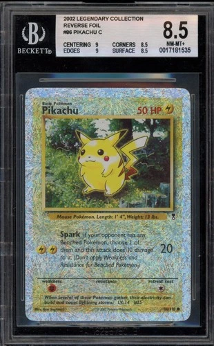 Pokemon Pikachu Legendary Coll. Reverse Holo #86 BGS 8.5