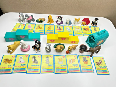 Vintage Puppy in My Pocket Set 1990s   17 Dogs, Cards & Accessories