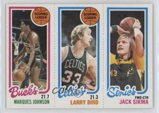 1980-81 Topps Marques Johnson Larry Bird Jack Sikma #232-30-143 HOF 0v2