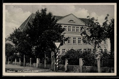 Diepholz, Graf Friedrich School, postcard