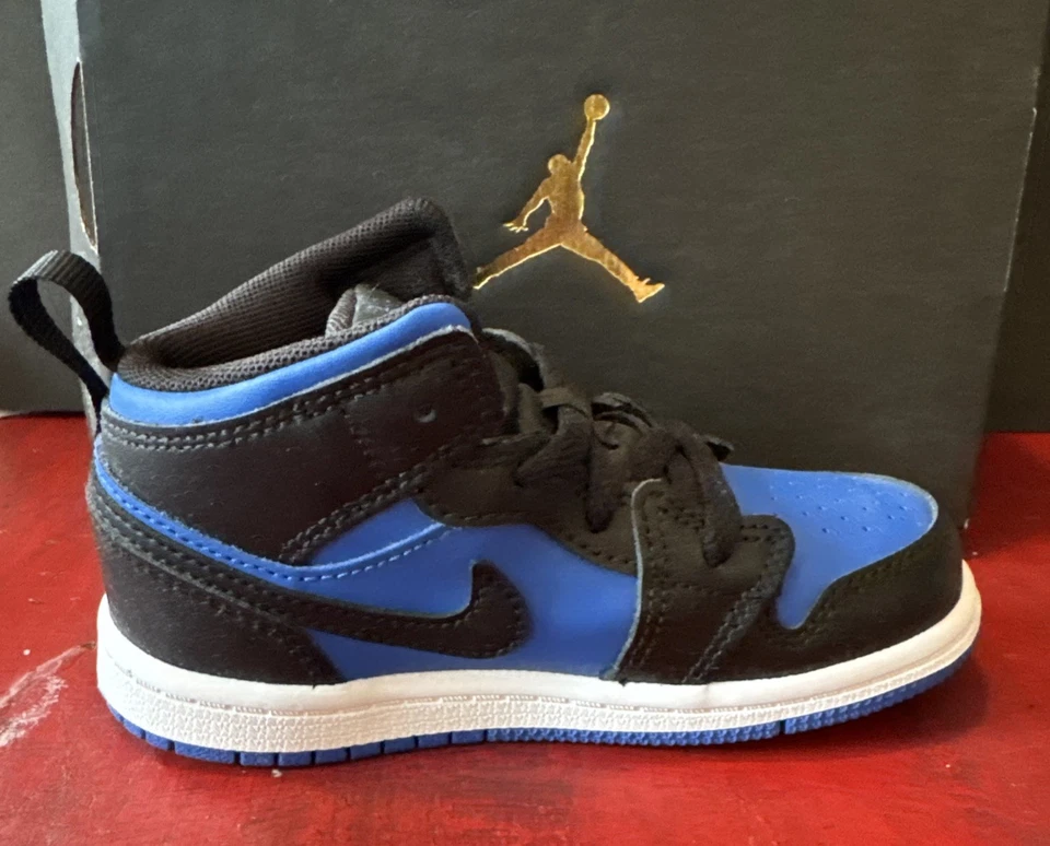 Nike Air Jordan 1 Mid - Azul Real Y Negro - TD 9C DQ8425 042 - ¡Nuevo En Caja! Foto 4 de 4