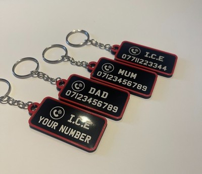 Kontakt Telefonnummer Schlüsselanhänger, Maßanfertigung, personalisiert