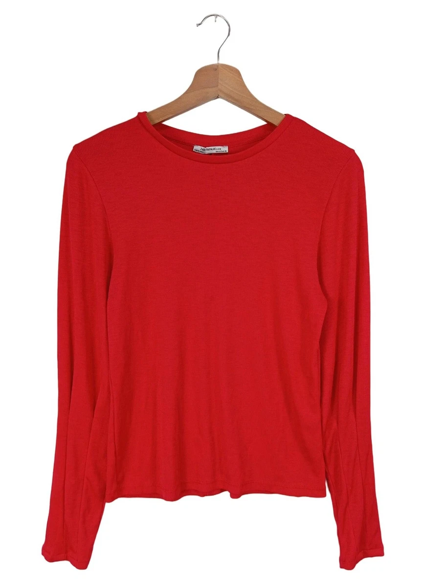 Haut Sans Manches Zara Traffic Rouge Moyen - 100% Coton - Neuf Sans étiquettes - Taille Régulière