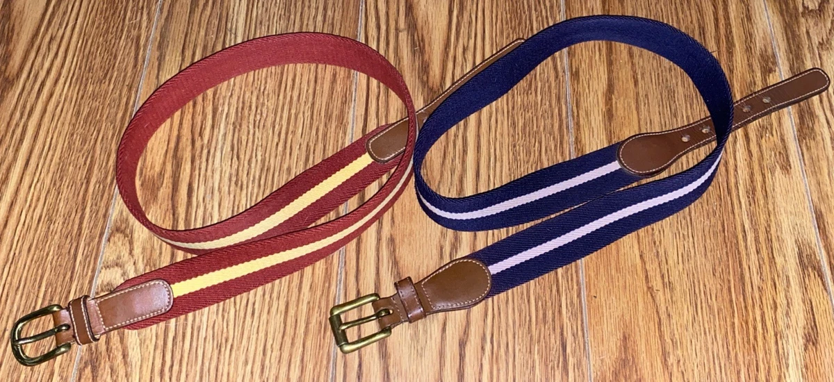 Vintage Dooney & Bourke Stretch Belt Size 36 Navy Red Stripe Leather Trim USA Dooney & Bourke with Vintage Belts for Men for sale | eBay main image 2