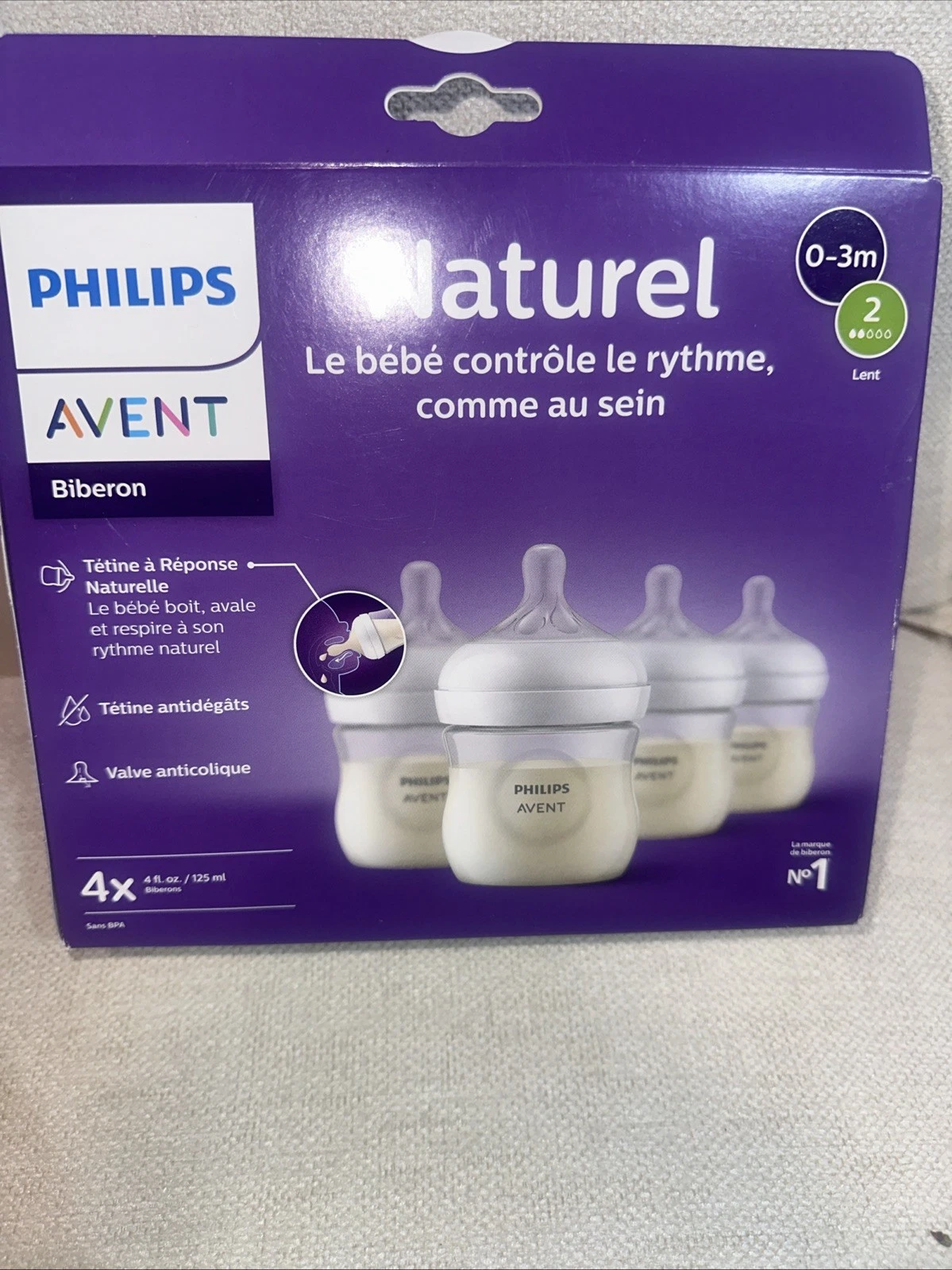 Philips AVENT Natural Baby Bottles 0-3 Months 4 Pack