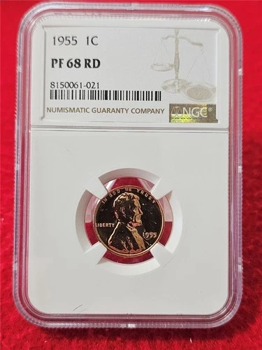 1955 LINCOLN WHEAT BACK PENNY    NGC PF 68 RD                           #T0604