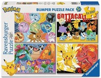 Ravensburger 5651 PokéMon-Kumpels, Bumper Puzzle Pack 4X 100 Teile 5+
