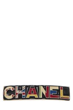 Chanel Multicolor Silver Logo Barrette - WGACA