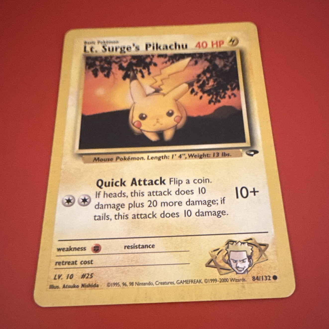 Wizards of the Coast Lt. Surge's Pikachu 84/132 Gym Heroes EN 40HP Unlimited