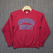 Vintage Shippensburg University Sweatshirt Men's Large Red USA Made Crewneck PA