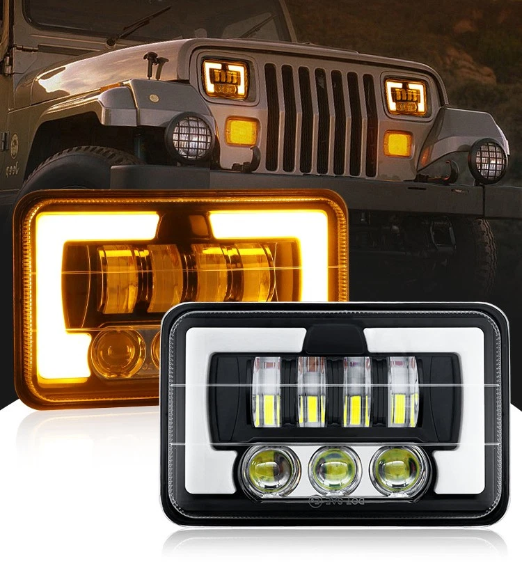 2 шт светодиодных дневных ходовых огней 4x6 дюймов дальний/ближний свет для Chevrolet R2500 Suburban 1989-1991 - Изображение 3 из 4