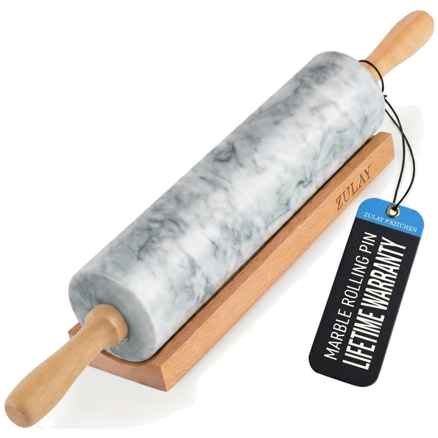 Marble Rolling Pin with Stand 17 Inch