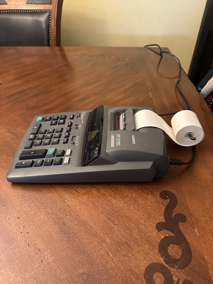 Casio DR-250HD Tax Exchange Electronic 2 Color Display Printing Calculator Works - Image 2 of 4