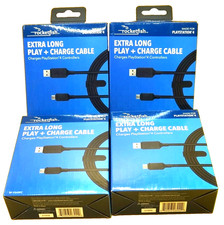 Lot Of 4 Rocketfish- 9' Play  Charge Cable For Playstation 4 - NEW