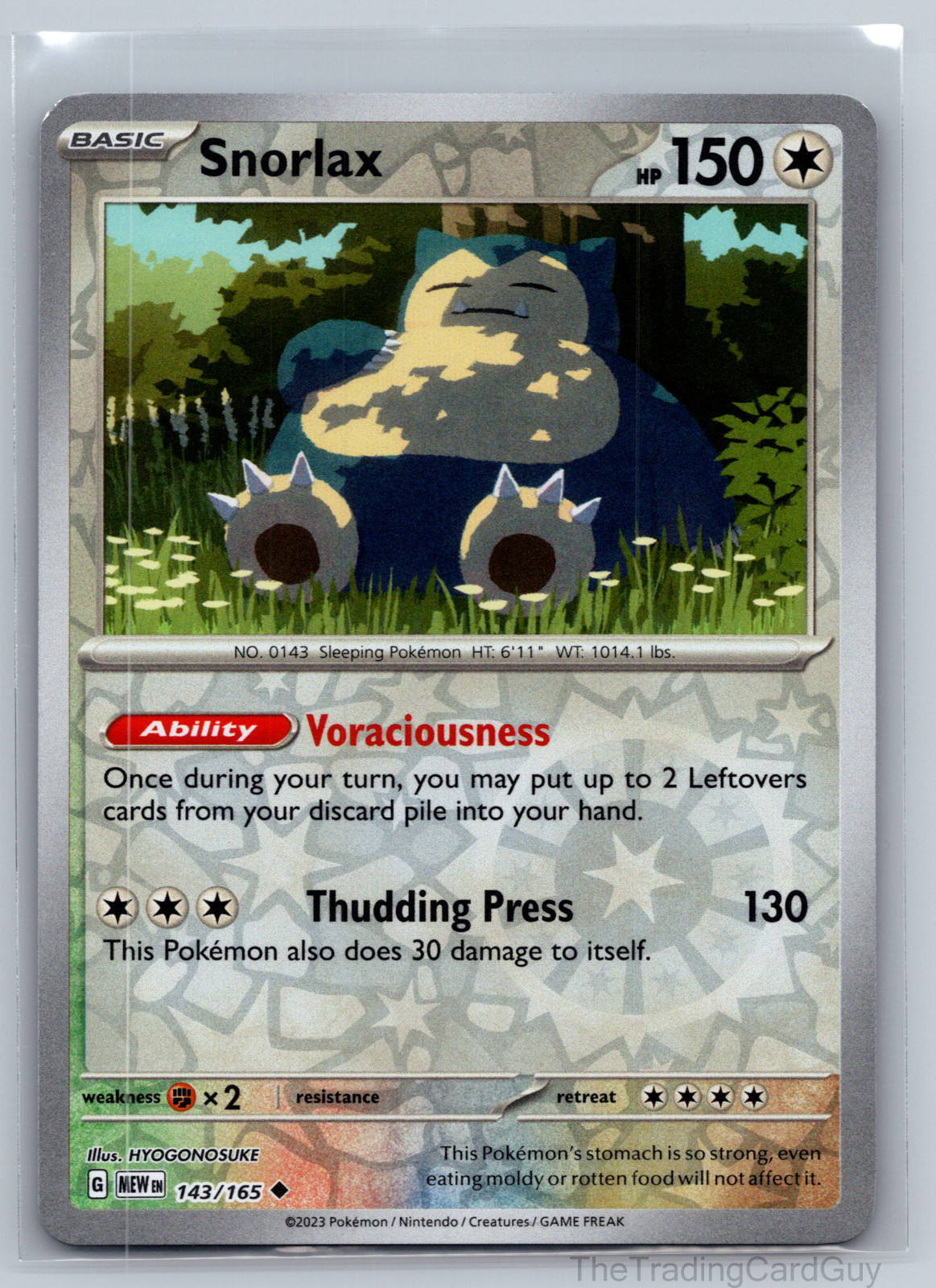 Snorlax 143/165  Reverse holo - LP - Pokemon TCG Card