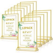 Acrylic Sign Holder 8.5 x 11, 12 Pack Double Sided Flyer Holder, Table Menu H...