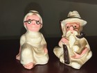 Vintage Ceramic Figural People Man & Woman Novelty Salt & Pepper Shakers Set 2pc — photo 1