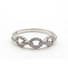 14k White Gold 0.26ct Round Diamond Link Style Ring