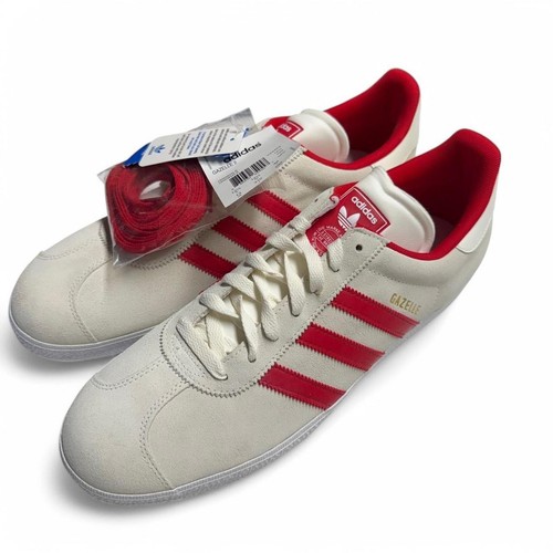 NEU Adidas Gazelle 2 Legacy Herren Größe 13 weiß rot Wildleder Leder Schuhe Neu mit Etikett - Bild 6 von 16