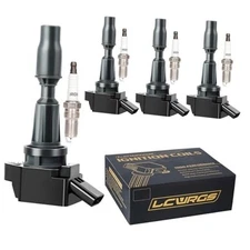 Set of 4 Ignition Coil Packs and Spark Plugs Fits for Hyundai Sonata Santa Fe 