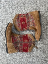 Minnetonka 1573 Baja Womens Size 6 Brown Red Suede Southwest Moccasin Boots