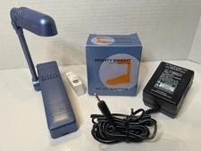 MIGHTY BRIGHT CLIP ON book LIGHT  with AC/DC ADAPTER and extra bulb ~ TESTED