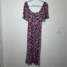 Boden Women’s Midi Dress Size 6 Stretch Knit Flutter Sleeve Floral Print