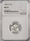 1945-S  10C  MERCURY SILVER DIME  "SAN FRANCISCO MINT"  NGC MS65 #8345182-081