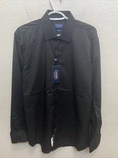 NEW Chaps Performance Men's Large Black Stretch Dress Shirt Slim Fit NWT