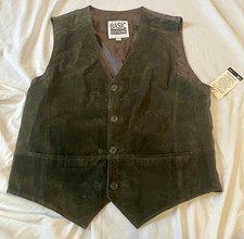 Vintage Expressions Contemporary Men's Medium Genuine Western Leather Vest -NWT